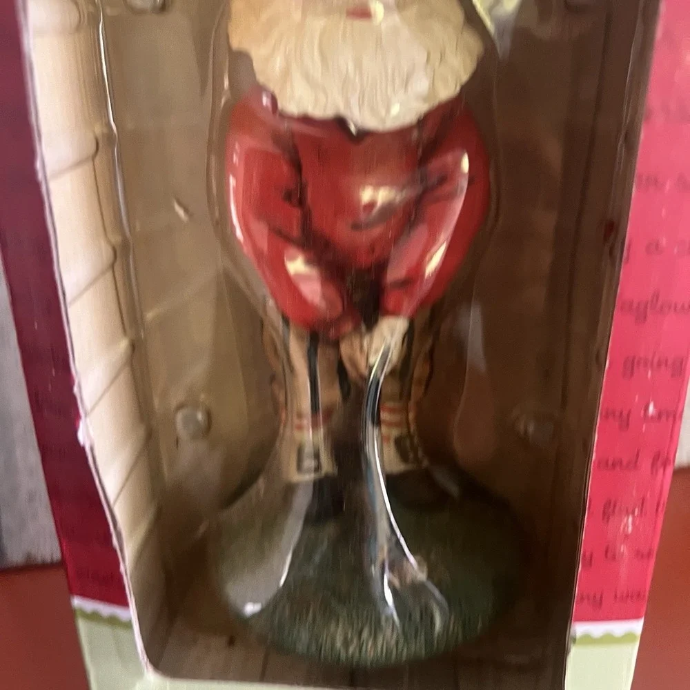 Vintage 2002‎ Golfing Bobble-Head Santa Hand-Sculpted Figurine